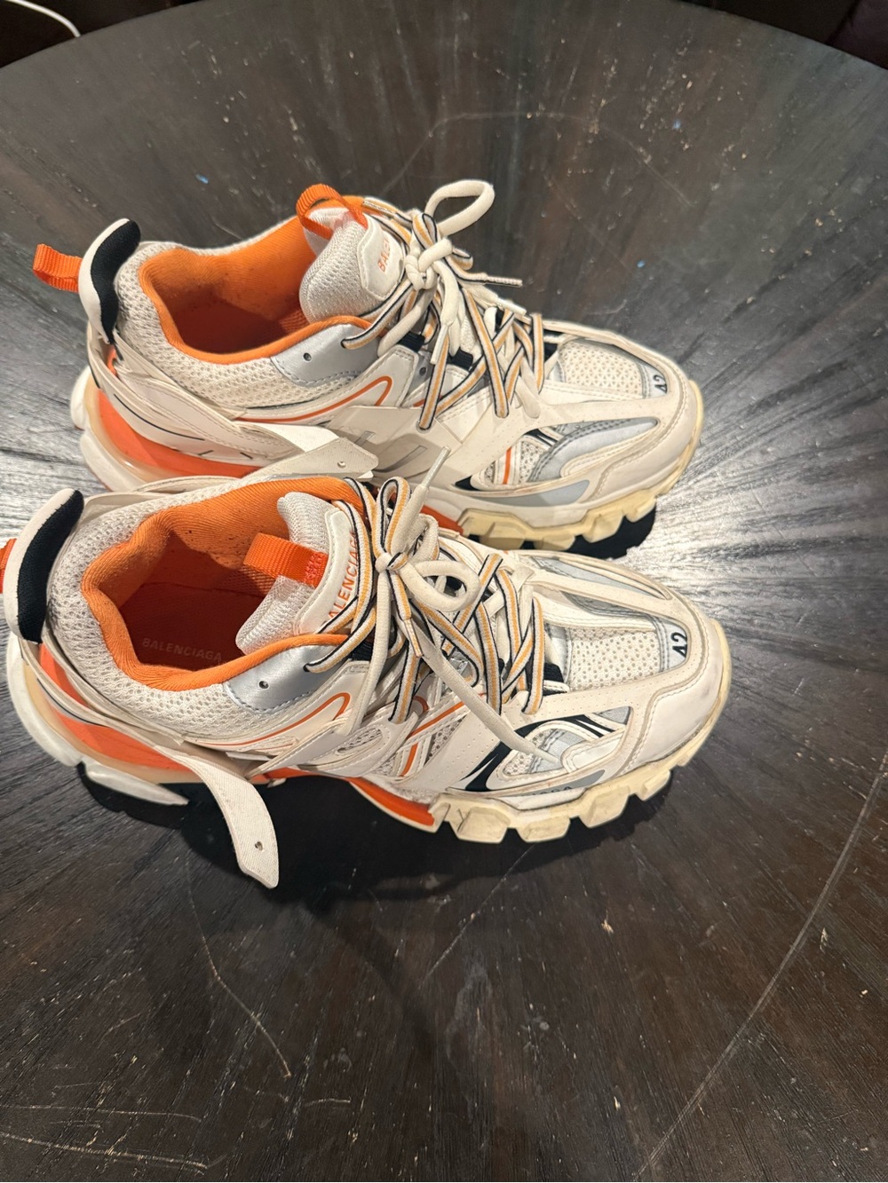 Balenciaga Men's Chunky Sneakers - White & Orange - Picture 3 of 9